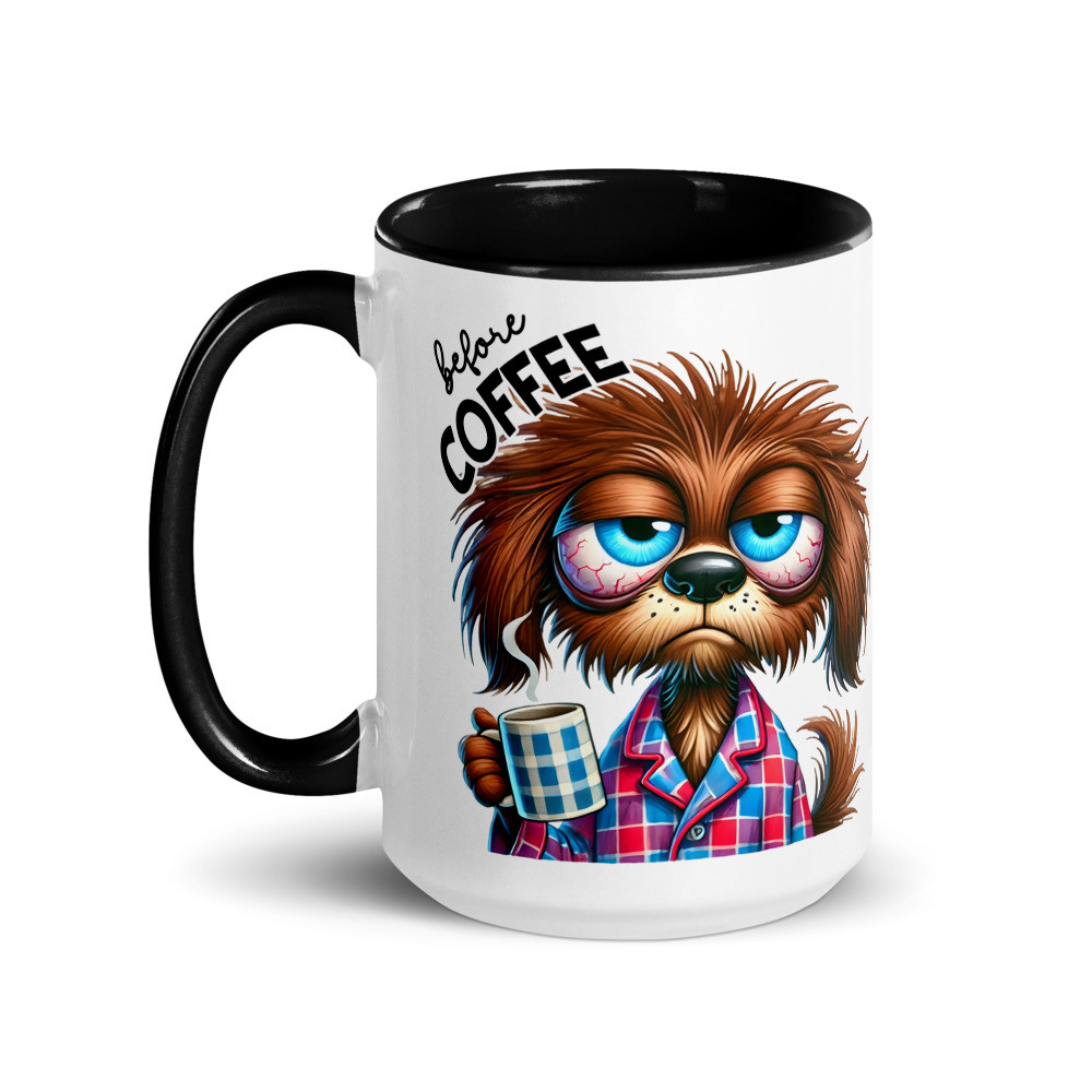 Before Coffee B Dog Mug with Color Inside