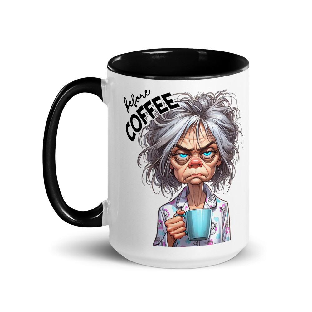 Before Coffee Grandma Mug with Color Inside
