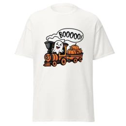 Kids Halloween Train Boo Ghost Unisex Classic Tee