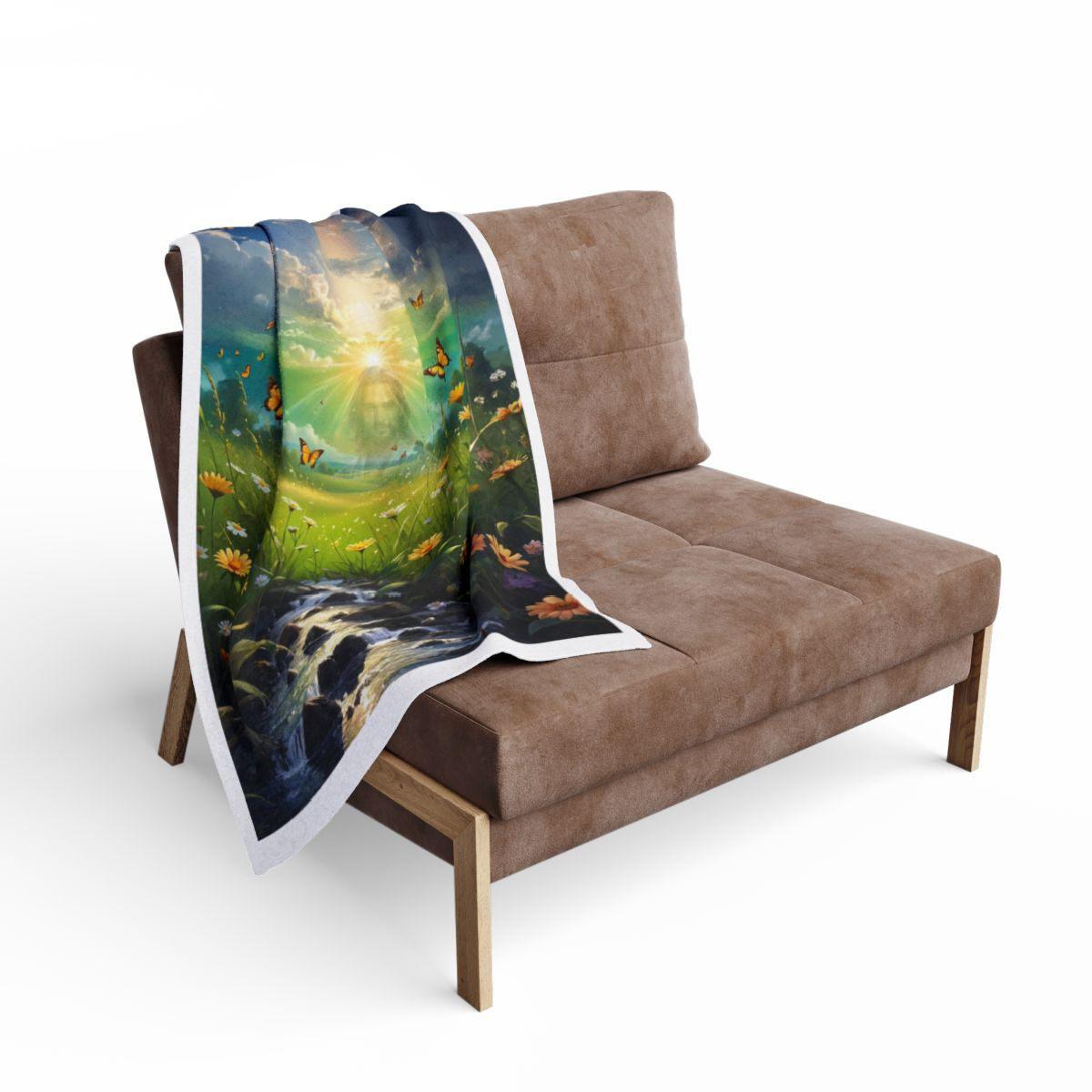 Serene Nature Arctic Fleece Blanket - Jesus Watching Over Us