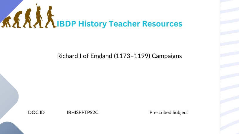 HIST Richard I of England 1173 - 1199 Campaigns - Powerpoint