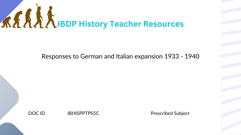 HIST Responses to German and Italian expansion 1933 - 1940 - Powerpoint