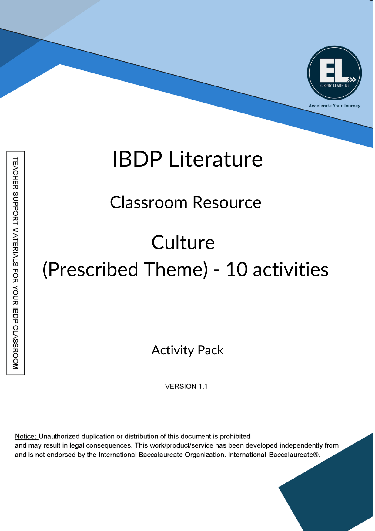 Lit Culture in Literature - Activity Pack