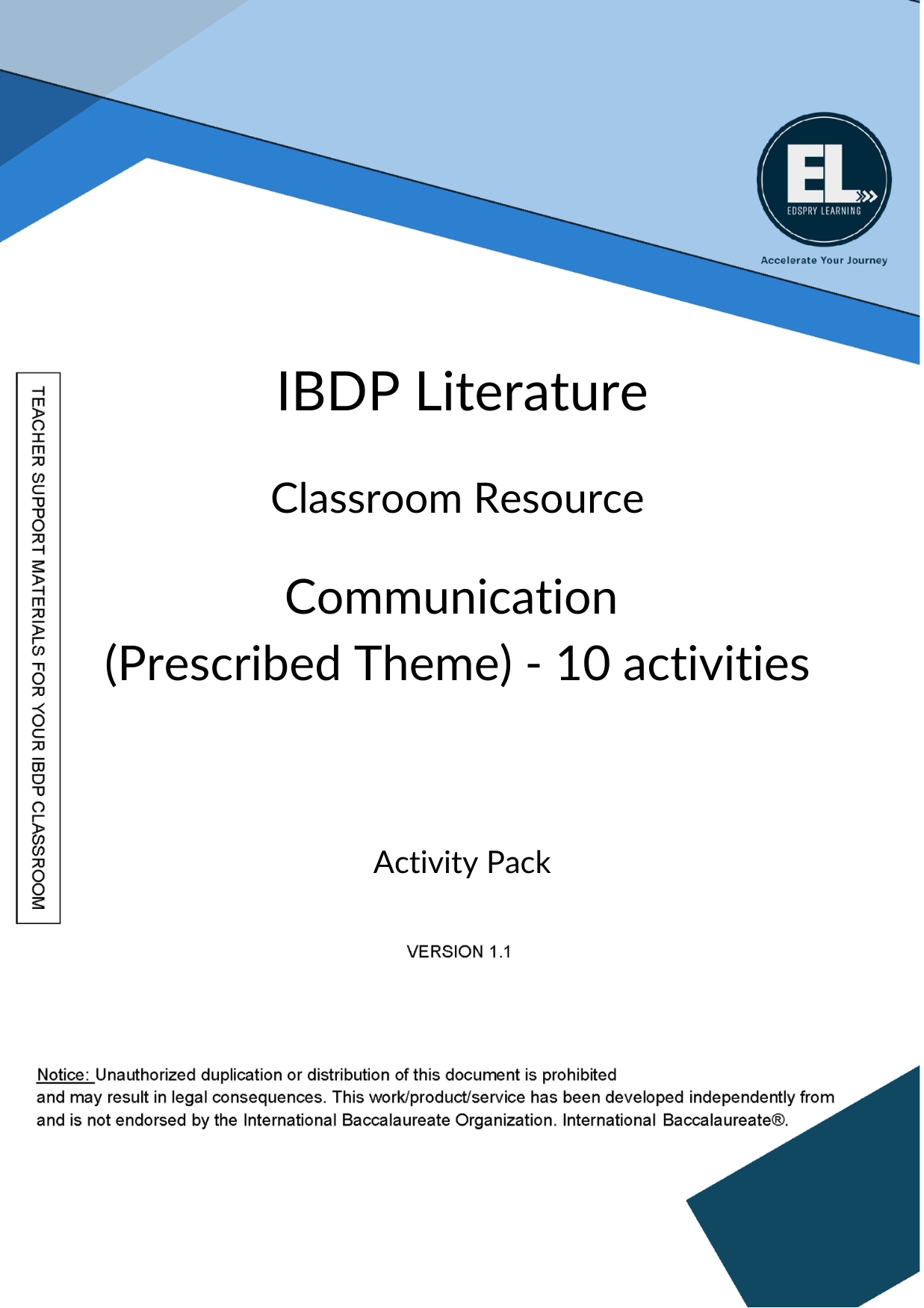 Lit Communication in Literature - Activity Pack
