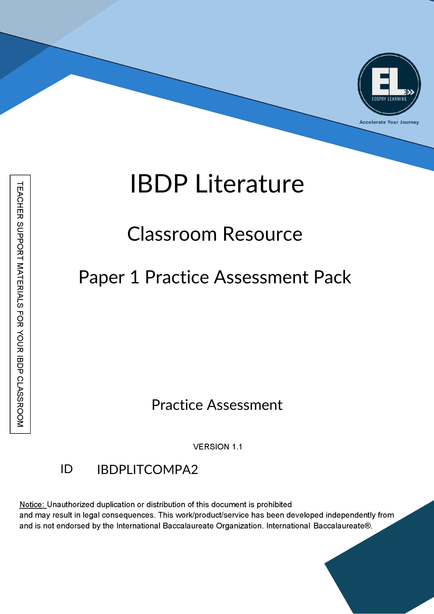 Literature Paper 1 Practice Assessment Pack