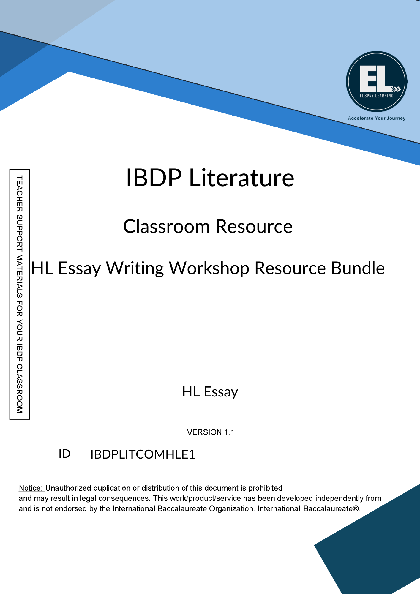 Literature HL Essay Writing Workshop Resource Bundle