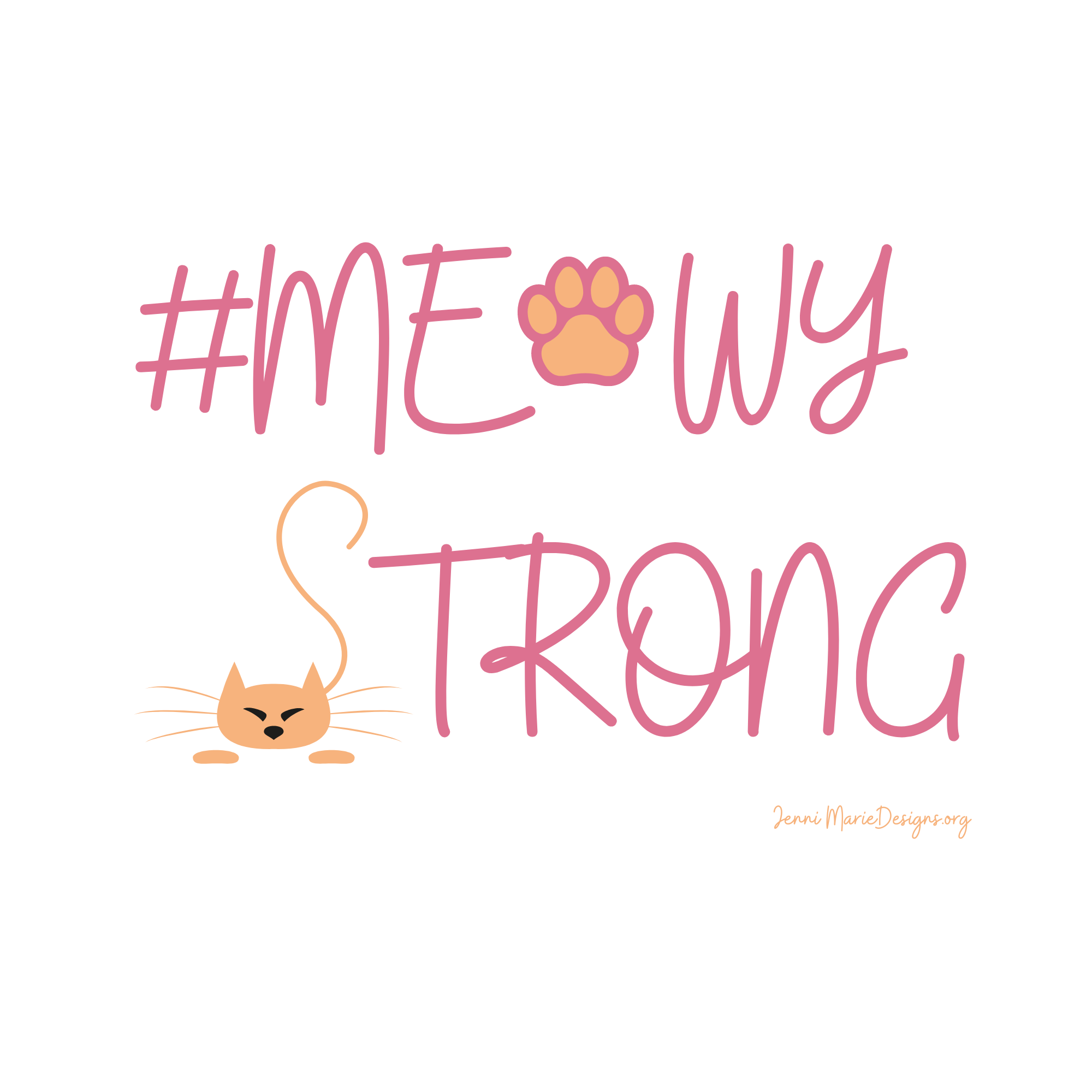 Meowy Strong 4x4 Sticker White