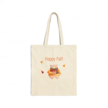 Happy Fall Teddy Bear Tote Bag