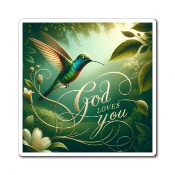 God Loves You Hummingbird Magnet