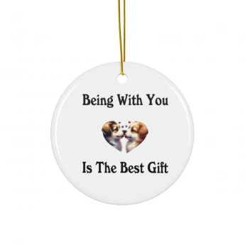 Being With You Is The Best Gift Dogs Couple Ornament