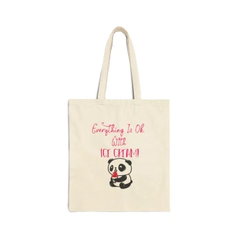 Everything Is Ok With Ice Cream Panda Bear Tote Bag