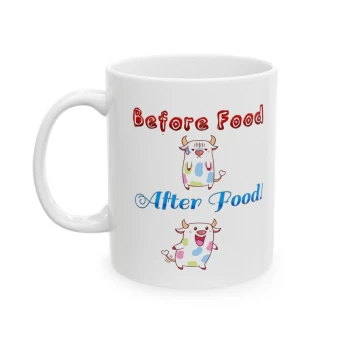 Before Food After Food Cow Coffee Mug