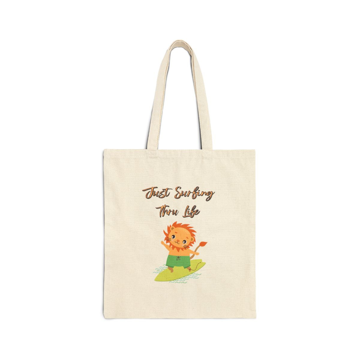Just Surfing Thru Life Lion Tote Bag