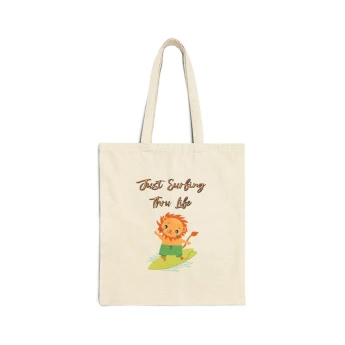 Just Surfing Thru Life Lion Tote Bag