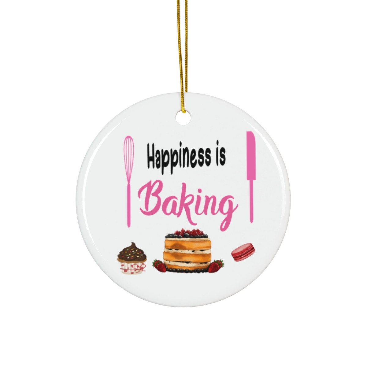 Happiness Is Baking Food Ornament