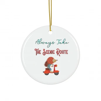 Always Take The Scenic Route Hedgehog Ornament