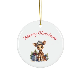 Merry Christmas Giraffe Ornament Christmas Ornament