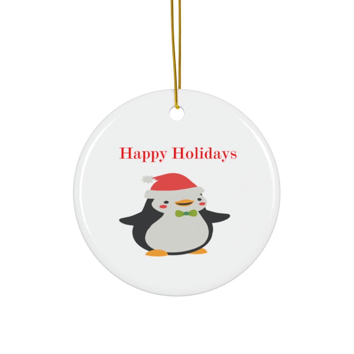 Happy Holidays Penguin Ornament Christmas Ornament