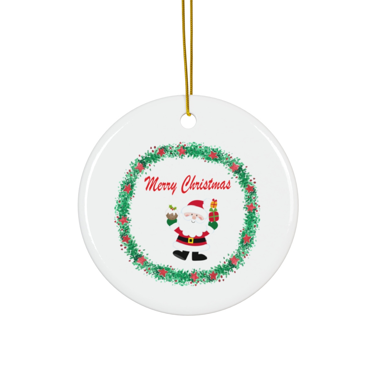 Merry Christmas Wreath Santa Claus Ornament Christmas Ornament