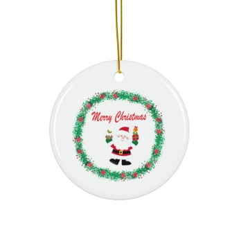 Merry Christmas Wreath Santa Claus Ornament Christmas Ornament