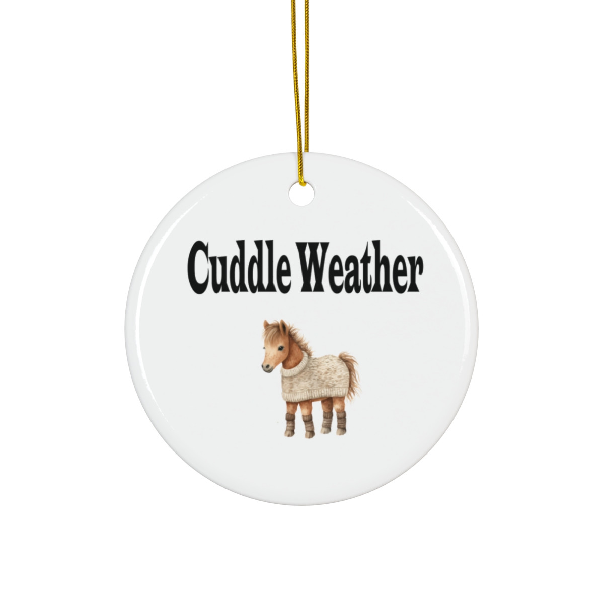 Cuddle Weather Horse Ornament