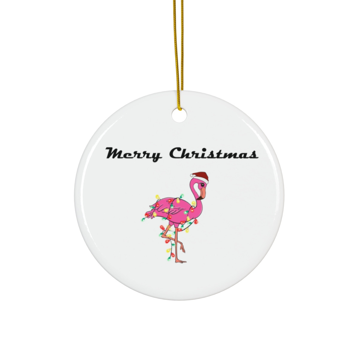 Merry Christmas Flamingo Ornament Christmas Ornament