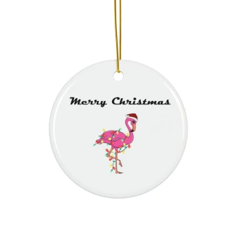Merry Christmas Flamingo Ornament Christmas Ornament