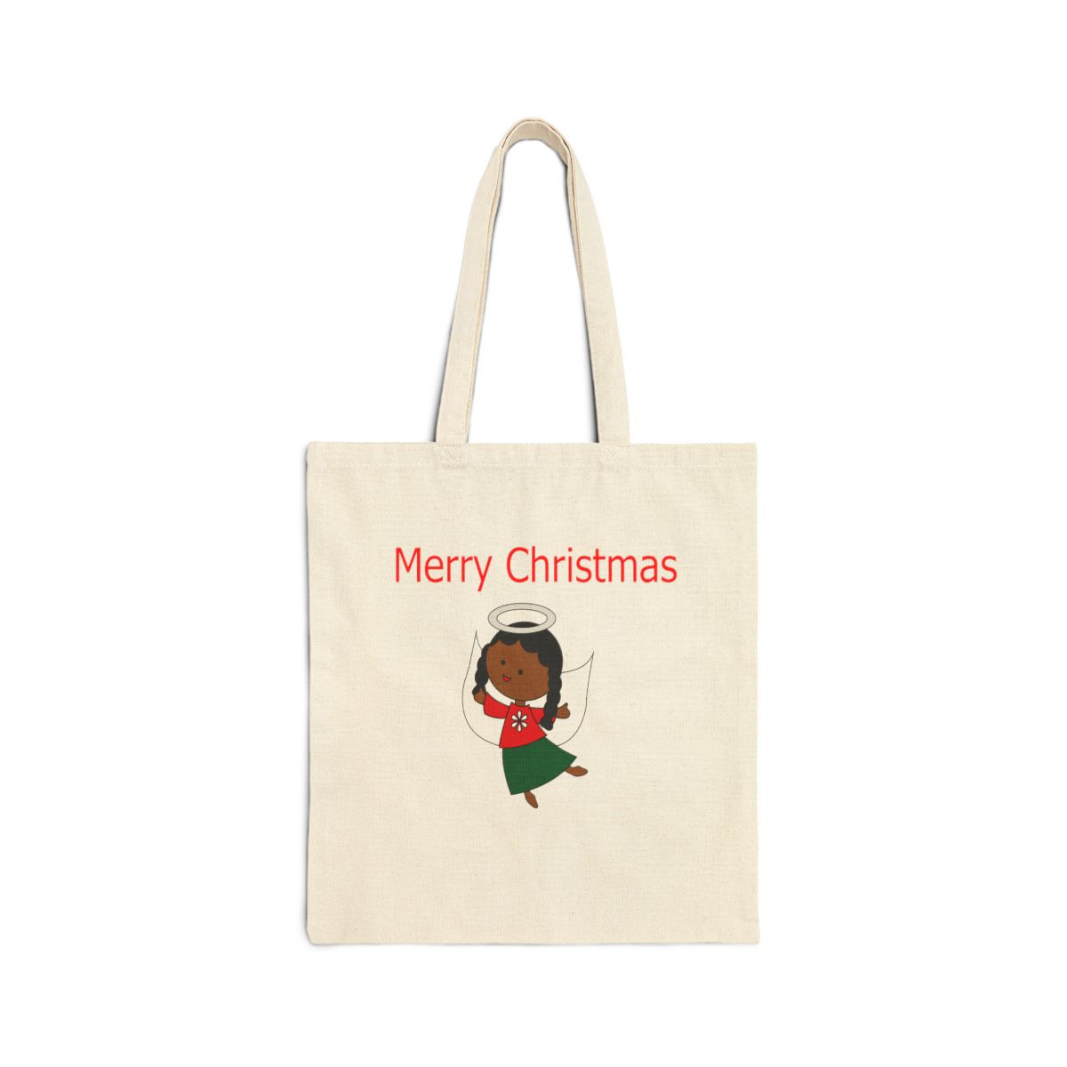 Merry Christmas Girl Angel Tote Bag Christmas Tote Bag   