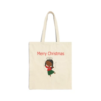 Merry Christmas Girl Angel Tote Bag Christmas Tote Bag   