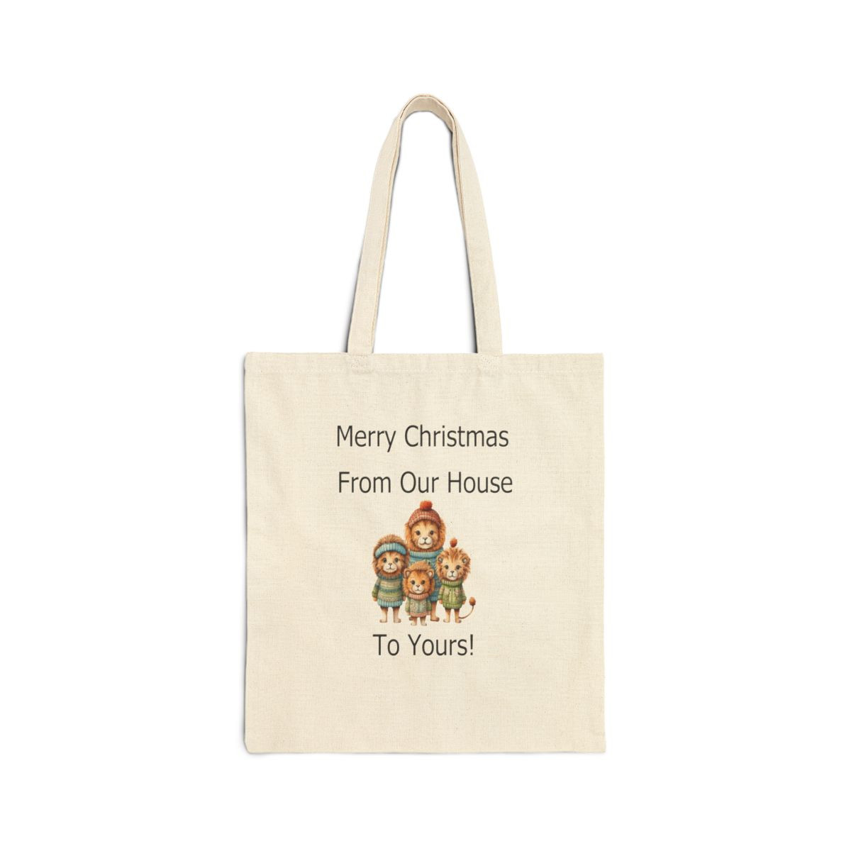Merry Christmas From Our House To Yours Family  Lions Tote Bag Christmas Tote Bag  