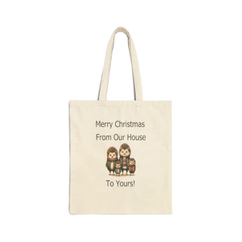 Merry Christmas From Our House To Yours Family Hedgehogs Tote Bag Christmas Tote Bag  