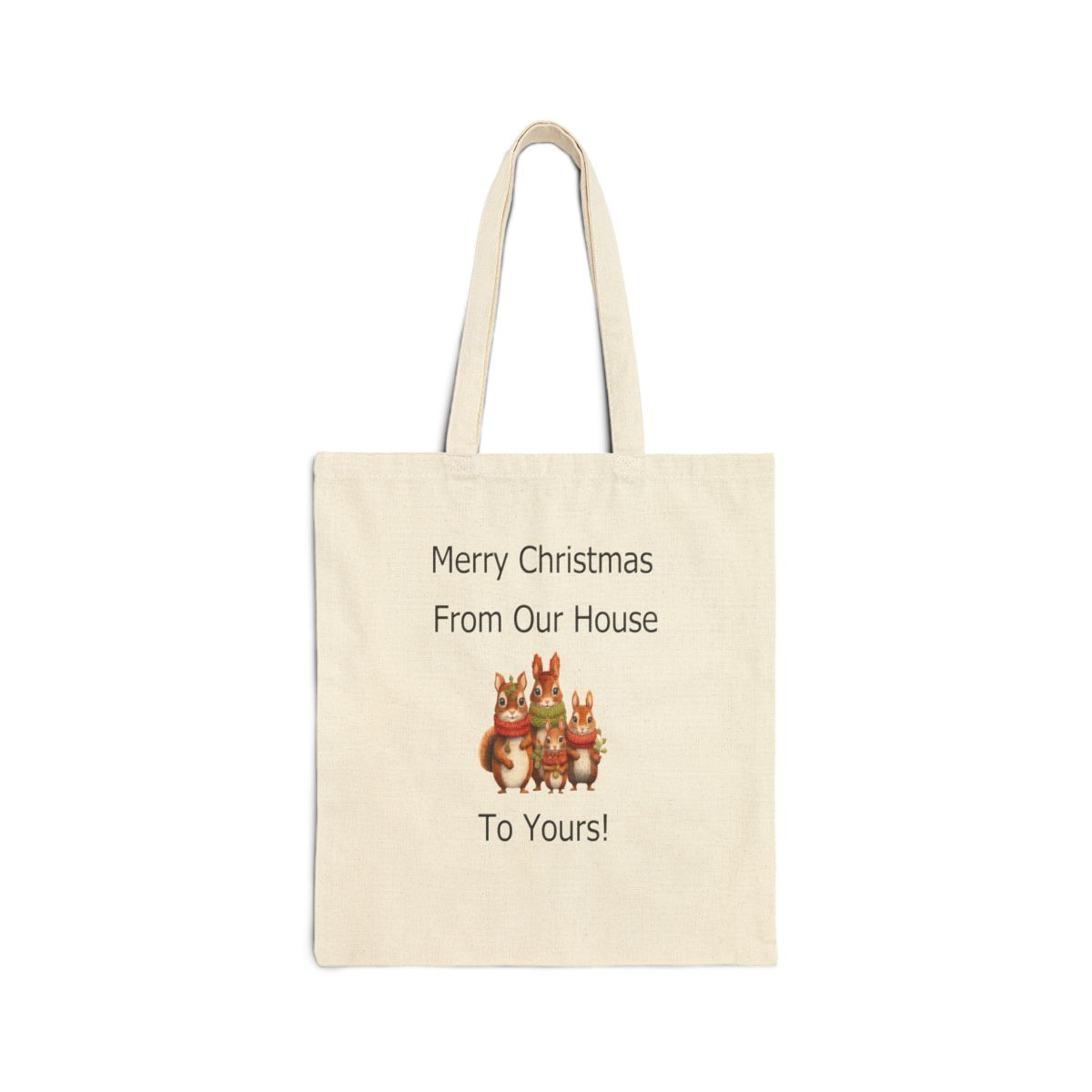 Merry Christmas From Our House To Yours Family Animals Tote Bag Christmas Tote Bag