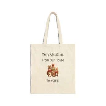 Merry Christmas From Our House To Yours Family Animals Tote Bag Christmas Tote Bag 