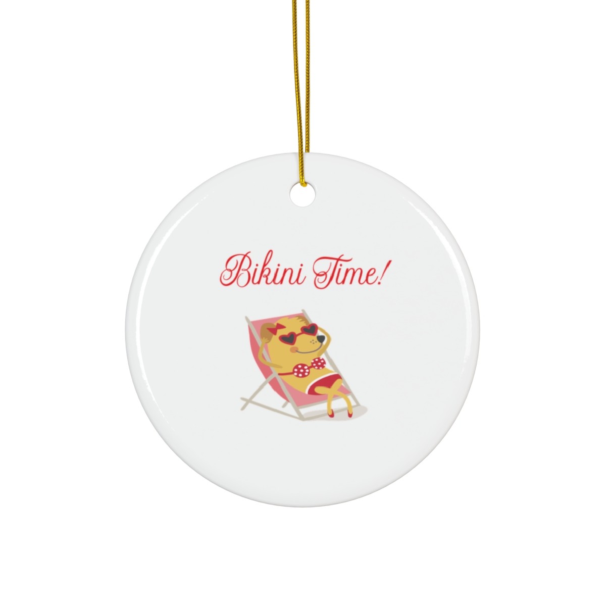 Bikini Time Dog Summer Ornament