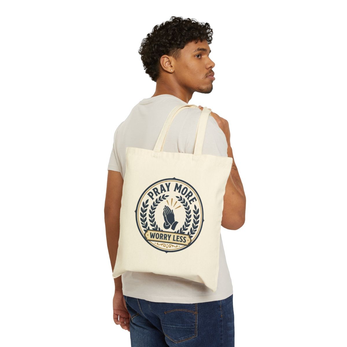 Pray More Worry Less Canvas Tote Bag 