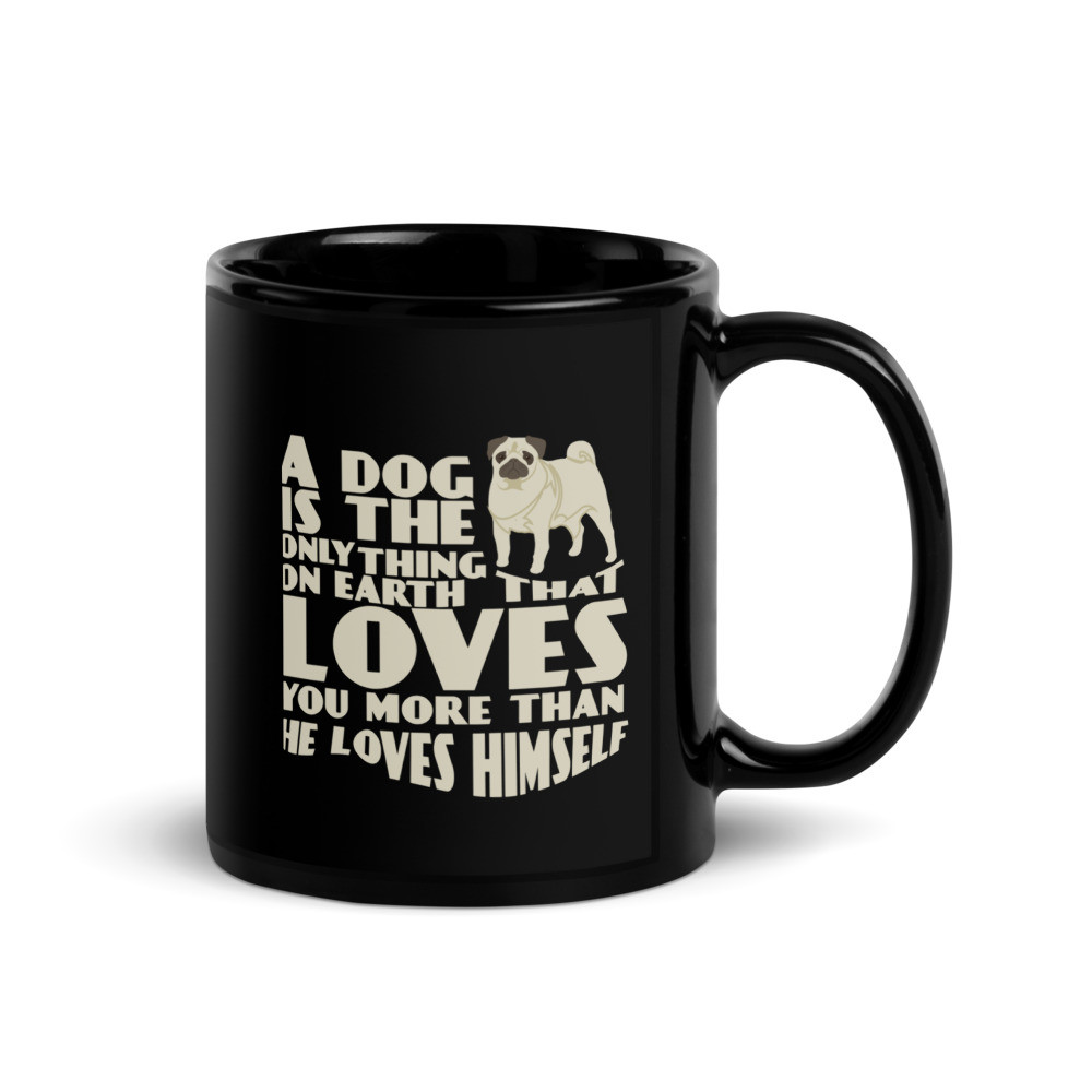 A Dog's Love Black Glossy Mug