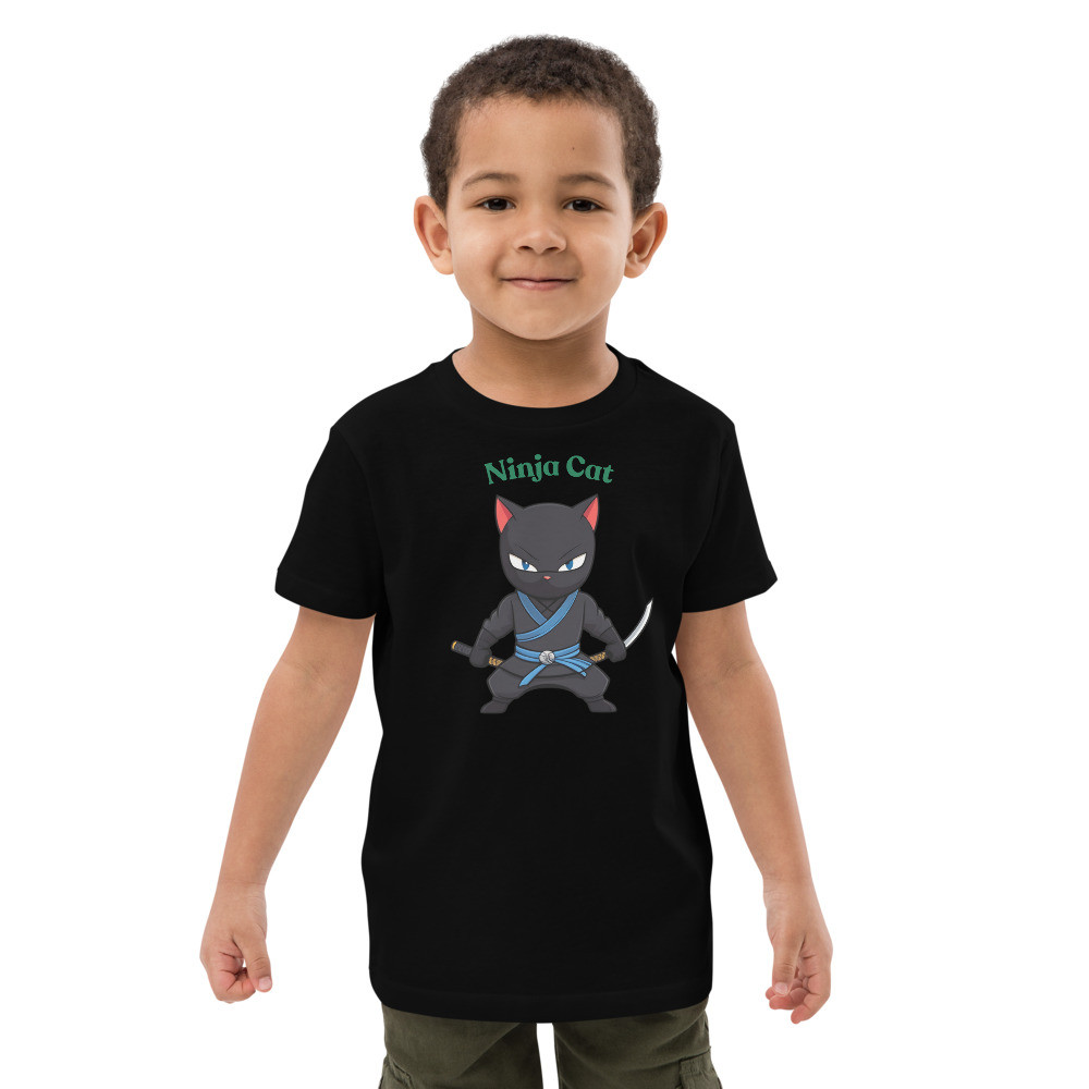 Ninja Cat Cotton Kids T-shirt