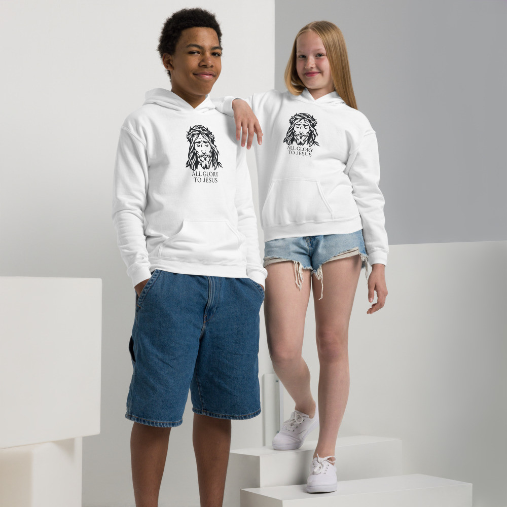 Youth Glory To Jesus Heavy Blend Hoodie