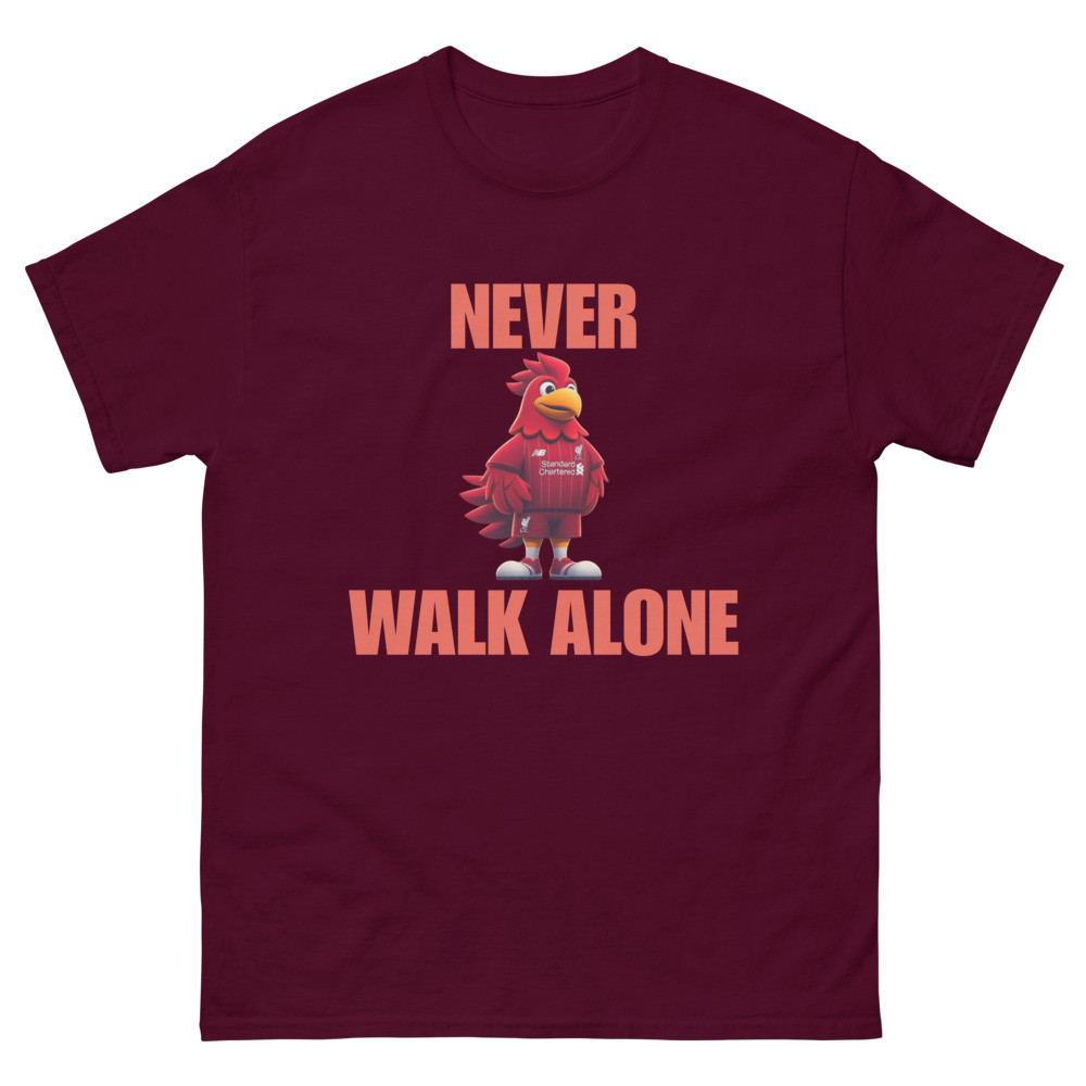 Never Walk Alone LFC Big Red Liverbird Graphic Football Mascot designer Unisex classic tee