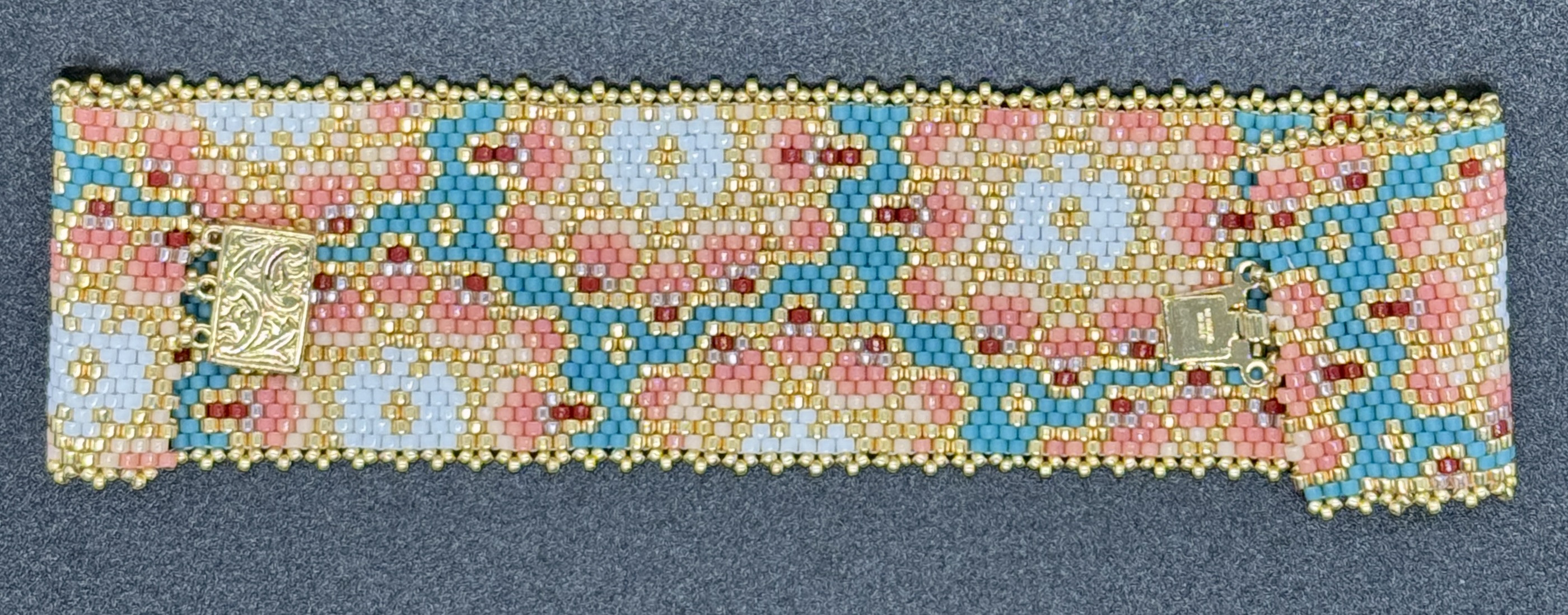 Begonias Peyote Stitch Bracelet