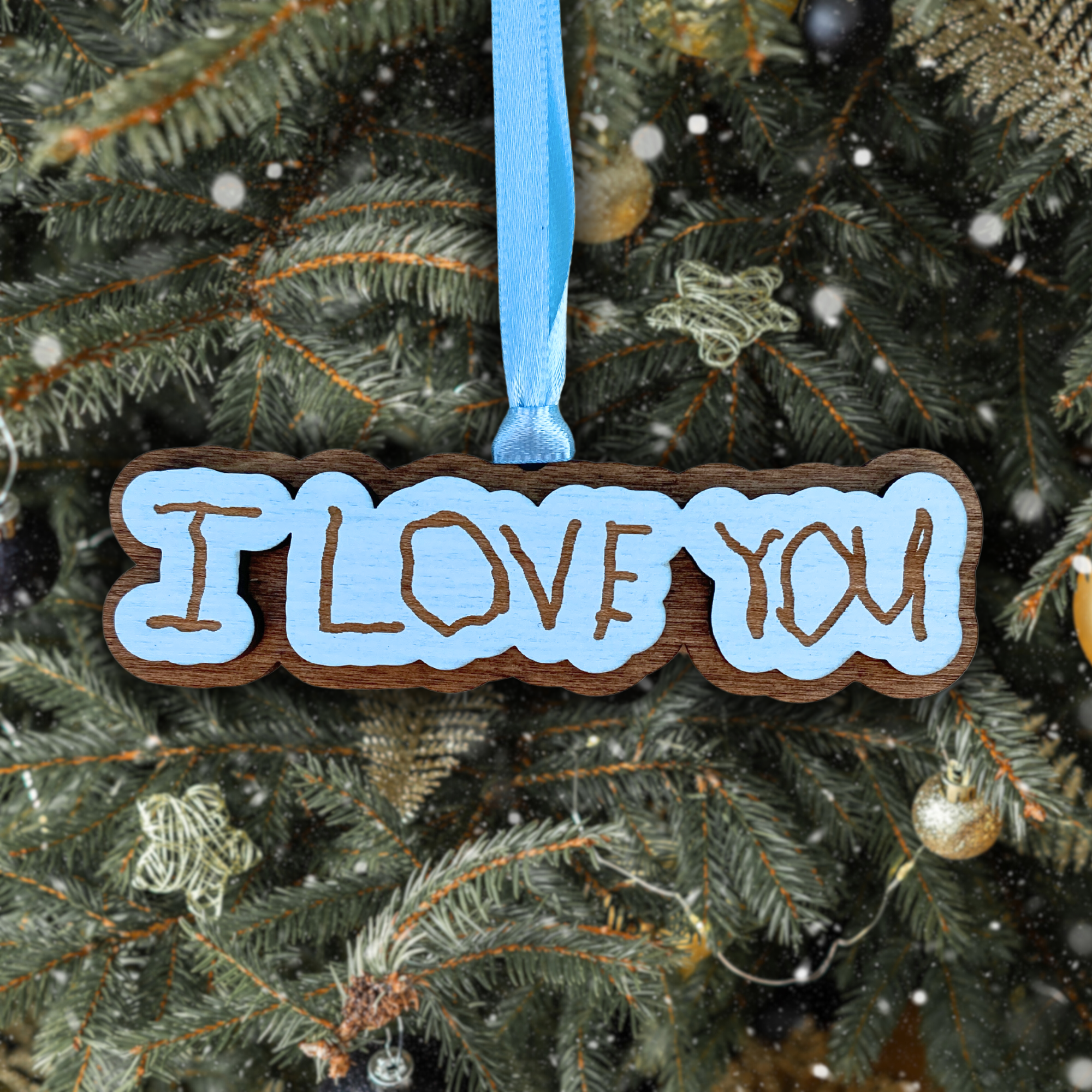 Handwriting or Drawing Ornament - Double Layer