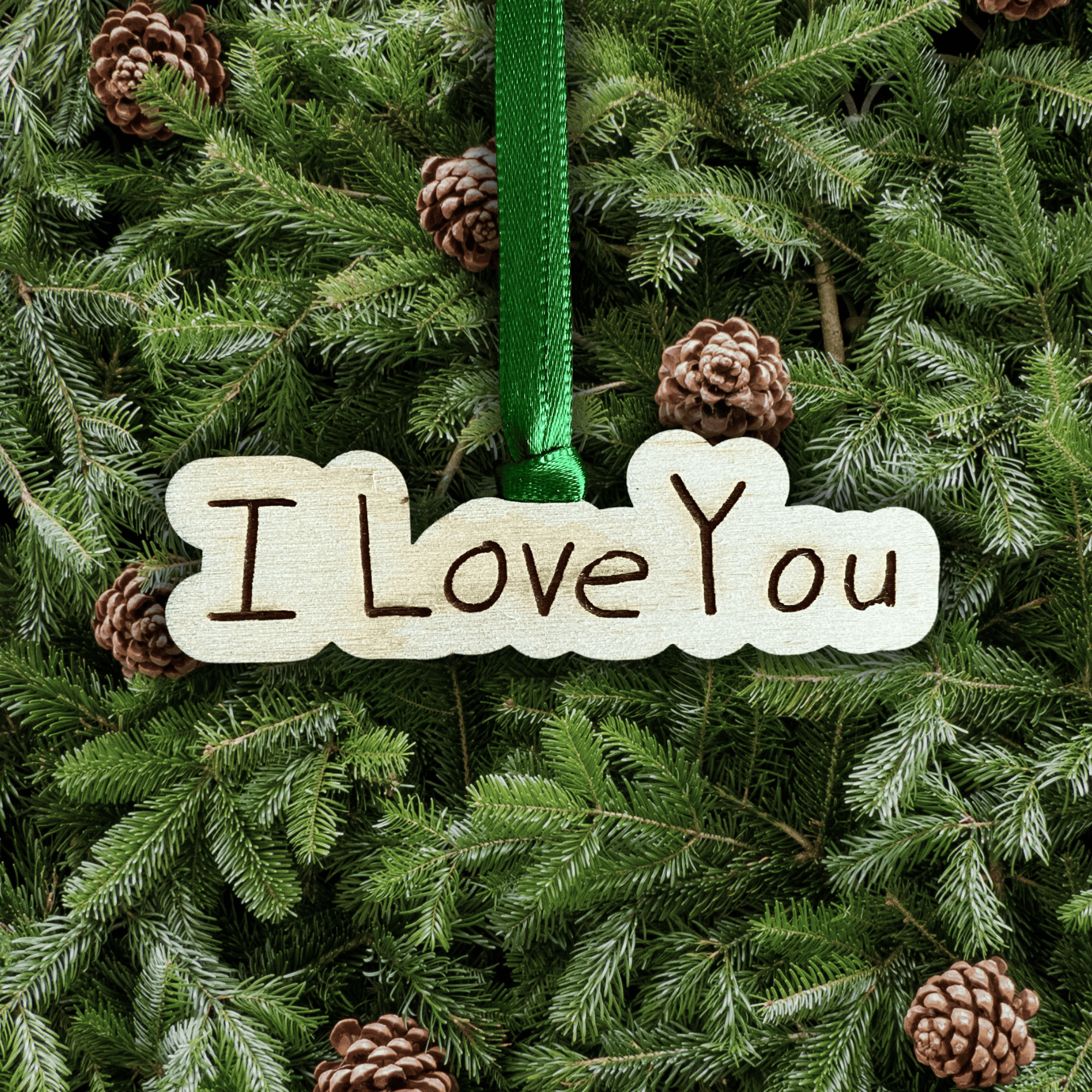 Handwriting or Drawing Ornament - Birch Single Layer