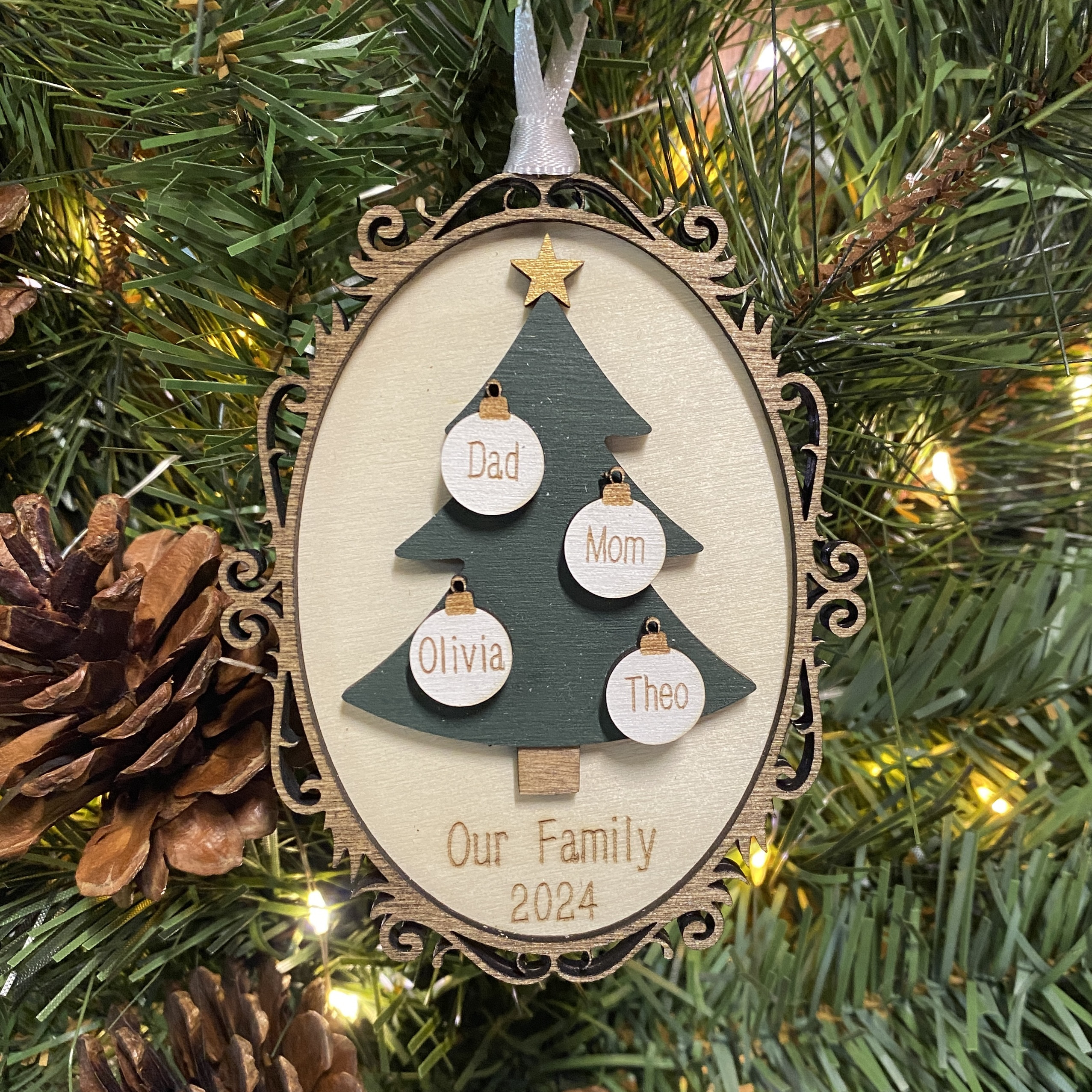 Personalized Family Christmas Tree Ornament