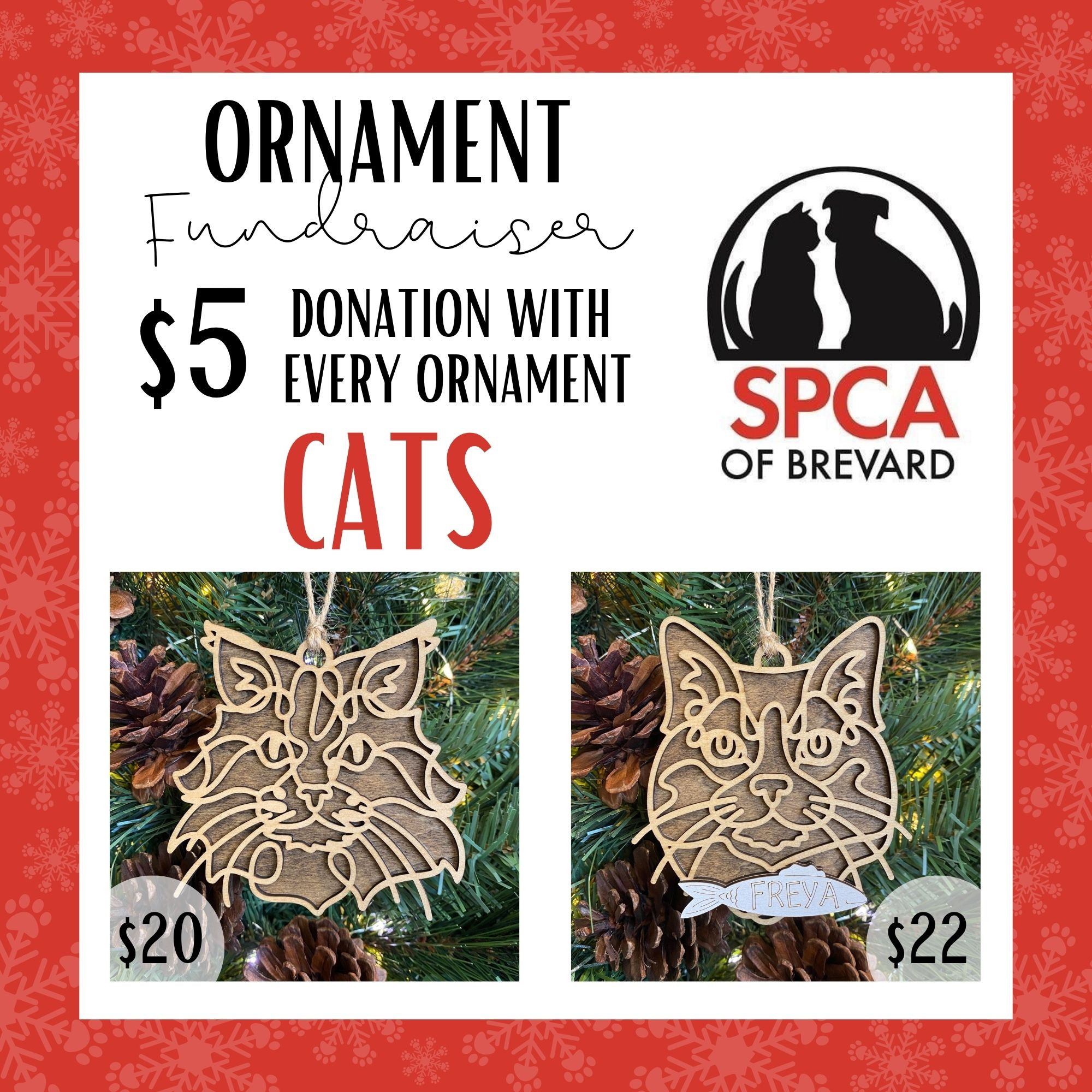 SPCA of Brevard - $5 Donation - Cat Ornaments