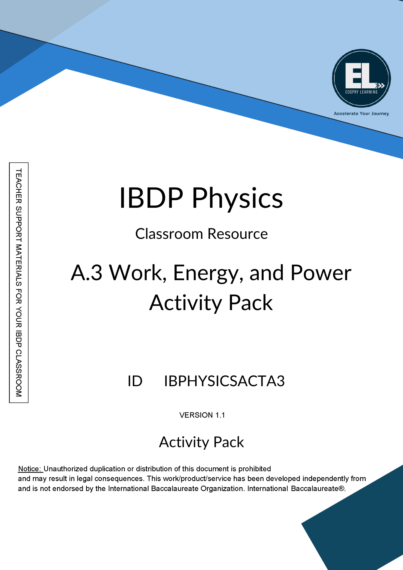 PHY A.3 Work, Energy - Activity Pack
