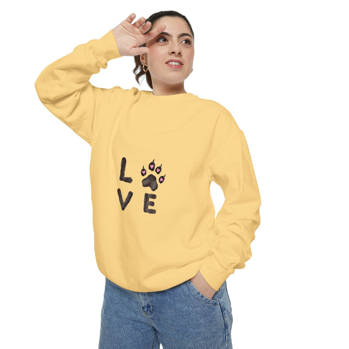 Love Cat Paw Print Sweatshirt
