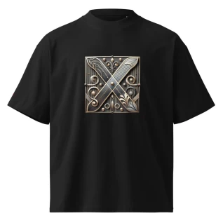 Gilded Crest oversized high neck t-shirt