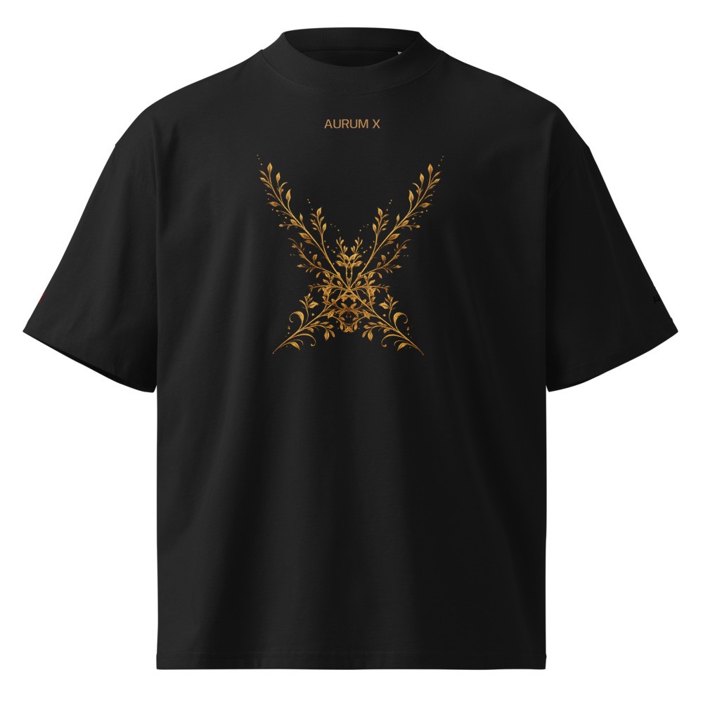 Gilded Crest oversized high neck t-shirt
