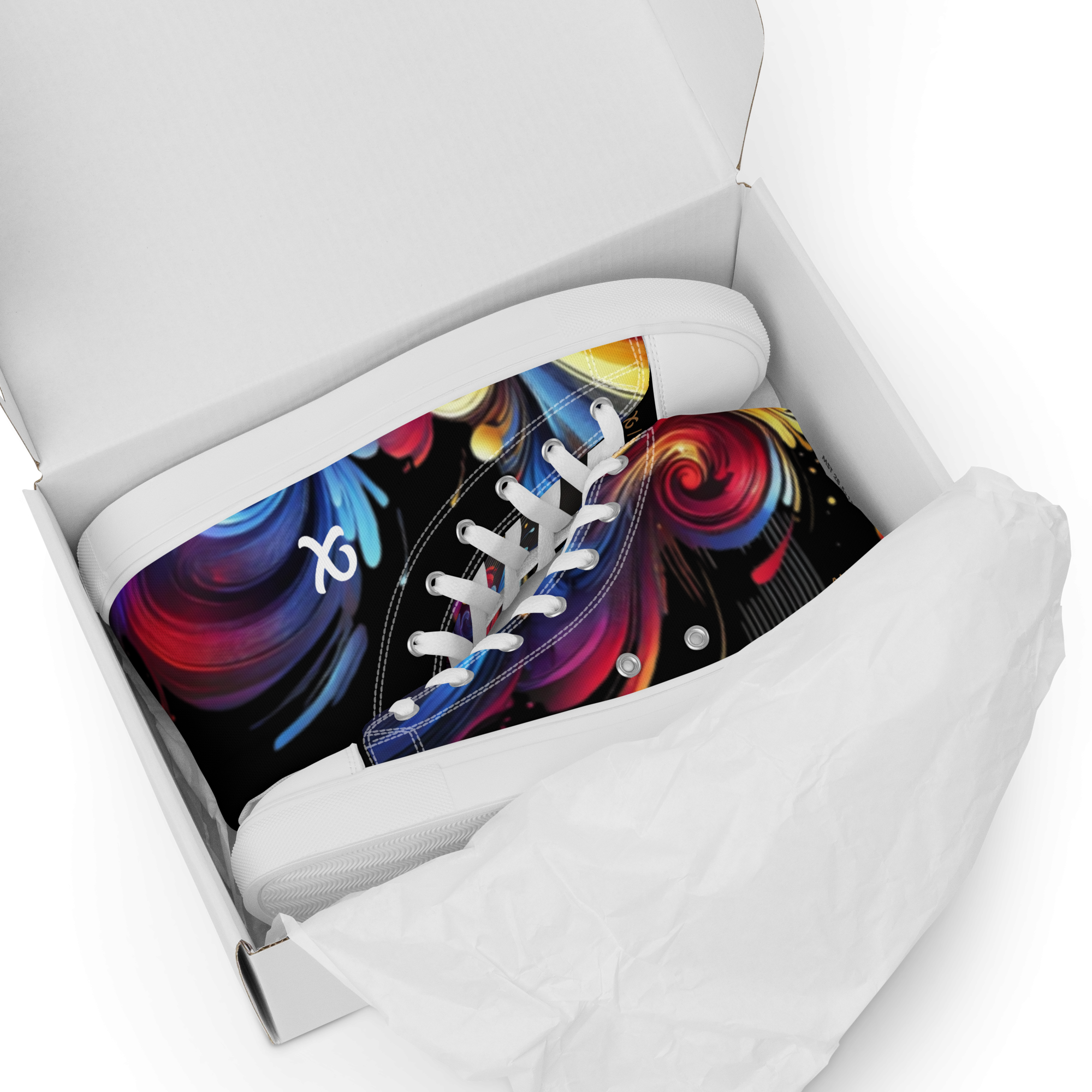 Men’s AURUM X "Celestial Rays" Black High Top Shoes
