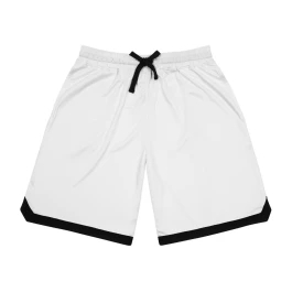 I NYC White Basketball Rib Shorts | Athletic Mesh AOP